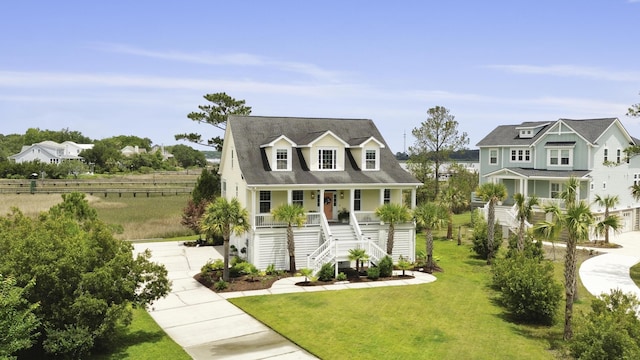1216 Rivers Reach Dr, Charleston, SC 29492 - view of front facade with stairway, covered porch, a front lawn, and driveway