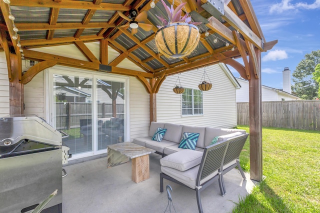7838 Long Shadow Ln, North Charleston, SC 29406 - view of patio with an outdoor living space, a gazebo, and a grill