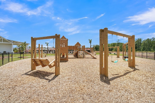 community playground with fence