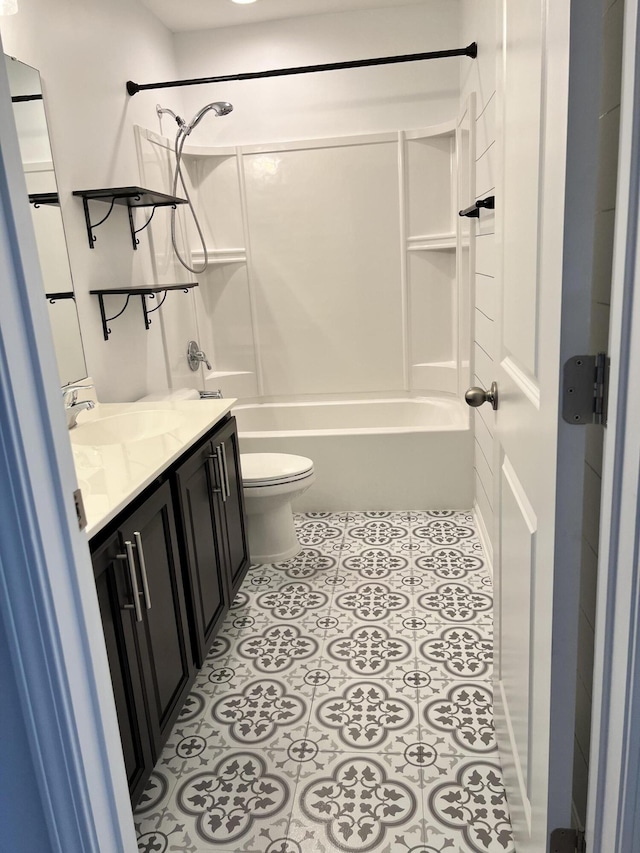 259 Weeping Cypress Dr, Moncks Corner, SC 29461 - bathroom featuring vanity, toilet, shower / washtub combination, and tile patterned flooring