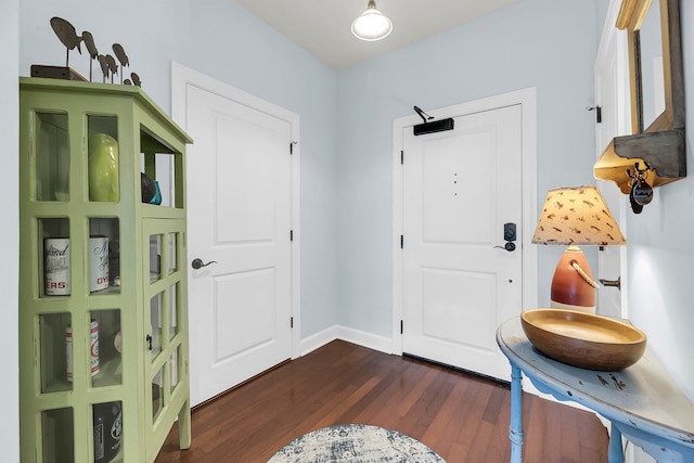 entrance foyer featuring dark wood-type flooring