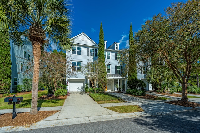 view of front of house with a garage