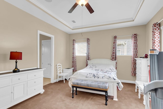 522 Tidewater Chase Ln, Summerville, SC 29486 - bedroom with light colored carpet, baseboards, a tray ceiling, and visible vents