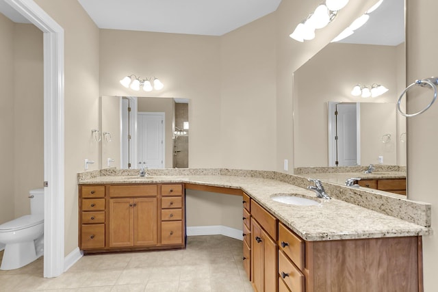 522 Tidewater Chase Ln, Summerville, SC 29486 - bathroom featuring baseboards, tile patterned flooring, vanity, and toilet