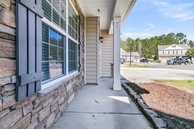 view of patio / terrace featuring a residential view