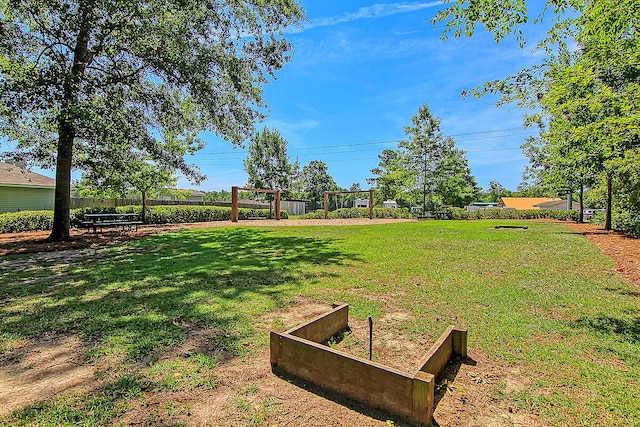 view of yard featuring a vegetable garden