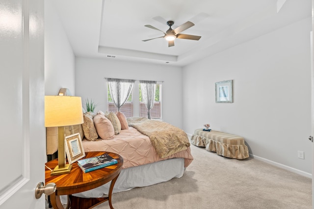 209 Country Gate Ln, Summerville, SC 29485 - carpeted bedroom with a raised ceiling, ceiling fan, and baseboards