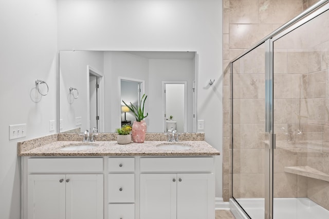 209 Country Gate Ln, Summerville, SC 29485 - bathroom featuring a stall shower and double vanity