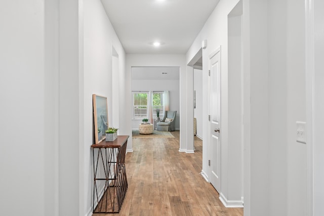 209 Country Gate Ln, Summerville, SC 29485 - hall with light wood-style floors, baseboards, and recessed lighting