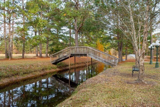 view of property's community with a water view