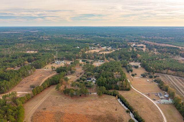 view of aerial view at dusk