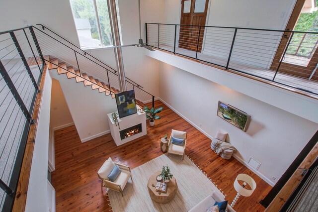 living room featuring wood-type flooring