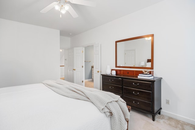 1977 Pierce St, Charleston, SC 29492 - bedroom featuring baseboards, light colored carpet, and ceiling fan