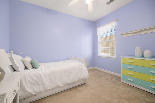 1977 Pierce St, Charleston, SC 29492 - bedroom featuring light carpet, ceiling fan, baseboards, and visible vents