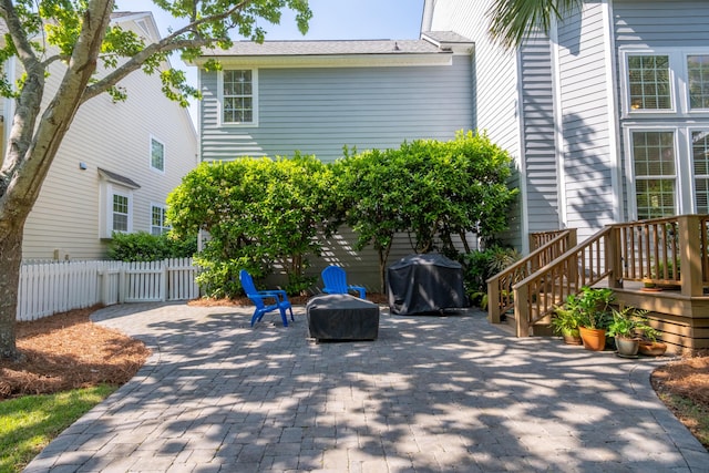 1977 Pierce St, Charleston, SC 29492 - view of patio / terrace with grilling area and fence