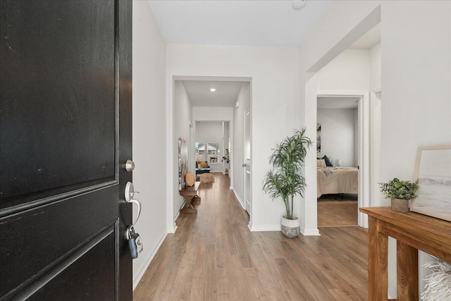 entrance foyer with hardwood / wood-style flooring