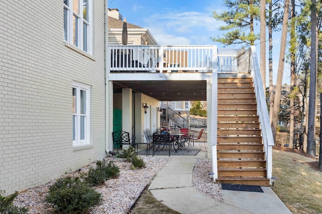 view of patio / terrace featuring a wooden deck