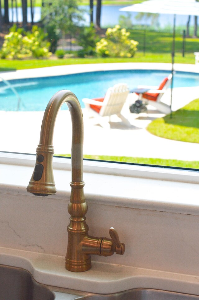 details with a pool and sink