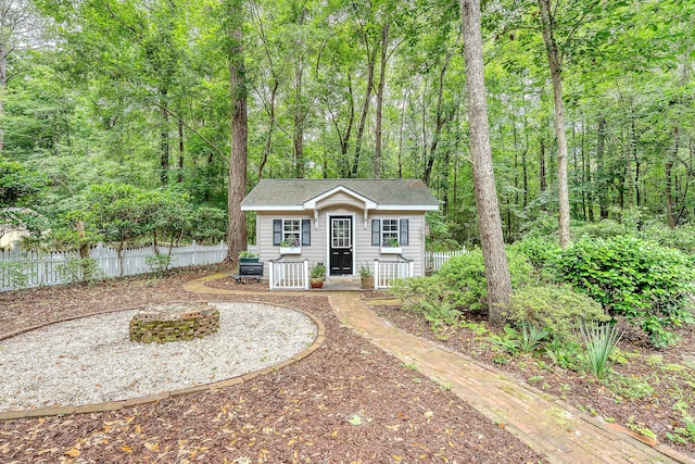 1148 Black Rush Cir, Mount Pleasant, SC 29466 - view of front of house with an outbuilding and a wooded view
