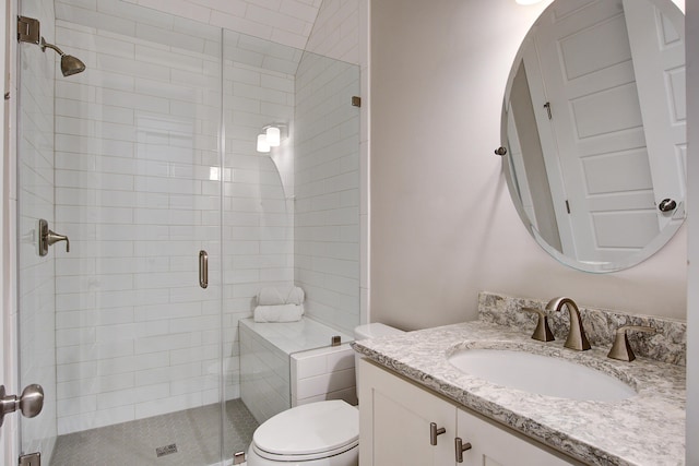 1363 Rivella Dr, Mount Pleasant, SC 29464 - bathroom featuring vanity, a stall shower, and toilet