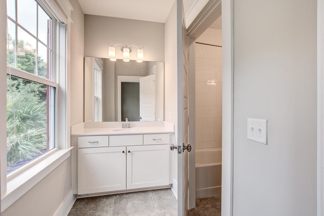 1363 Rivella Dr, Mount Pleasant, SC 29464 - full bathroom featuring vanity, shower / tub combination, baseboards, and tile patterned floors