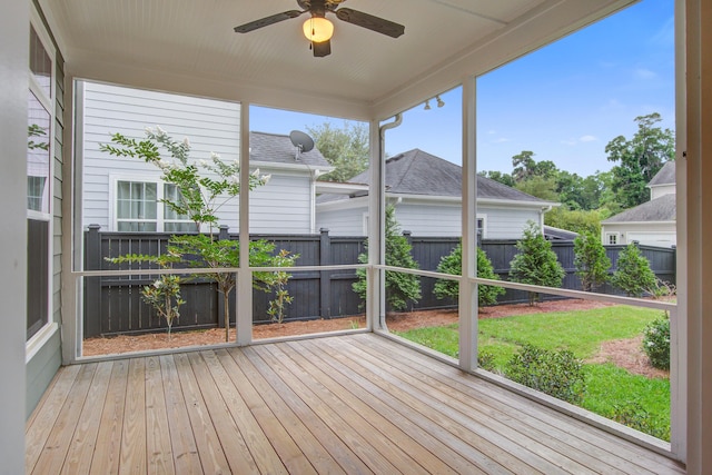 1363 Rivella Dr, Mount Pleasant, SC 29464 - unfurnished sunroom with ceiling fan