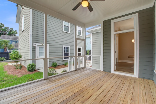 1363 Rivella Dr, Mount Pleasant, SC 29464 - wooden deck featuring a ceiling fan