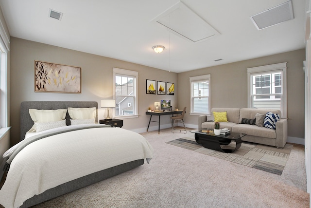 1363 Rivella Dr, Mount Pleasant, SC 29464 - bedroom with carpet floors, baseboards, and attic access