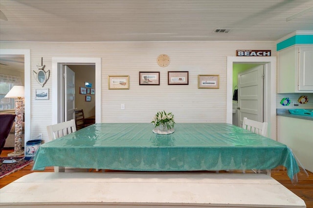 dining area featuring hardwood / wood-style flooring