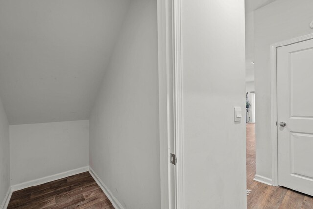 additional living space featuring lofted ceiling and wood-type flooring