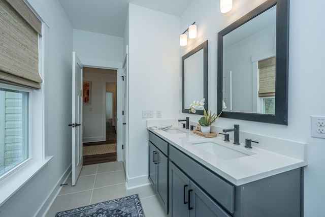 bathroom featuring vanity and tile patterned floors