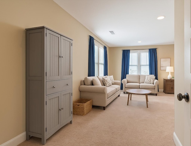216 Foxbank Plantation Blvd, Moncks Corner, SC 29461 - living area with light colored carpet, baseboards, and recessed lighting