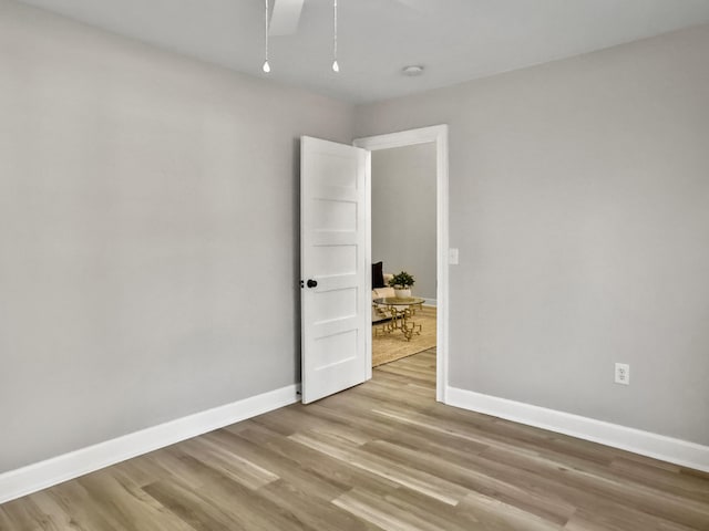 empty room with light wood-type flooring