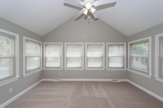 102 Six Point Ct, Goose Creek, SC 29445 - unfurnished sunroom featuring lofted ceiling, carpet flooring, and baseboards
