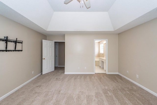 102 Six Point Ct, Goose Creek, SC 29445 - unfurnished bedroom featuring a raised ceiling, carpet, baseboards, and ensuite bathroom