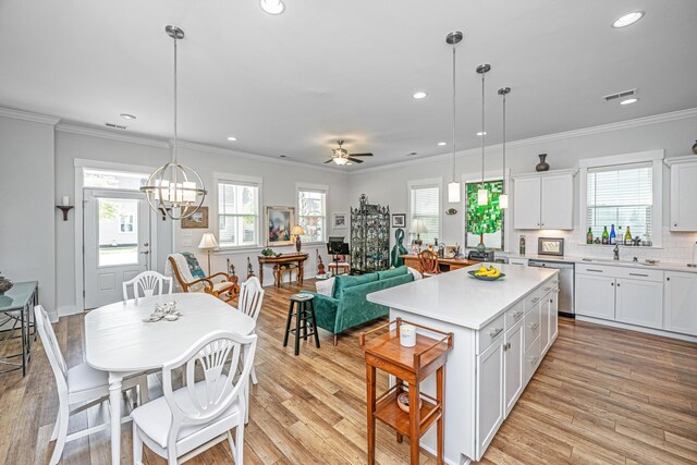 1515 Pogonia St Unit 2, Mount Pleasant, SC 29466 - kitchen with recessed lighting, dishwasher, ceiling fan, a sink, and light countertops