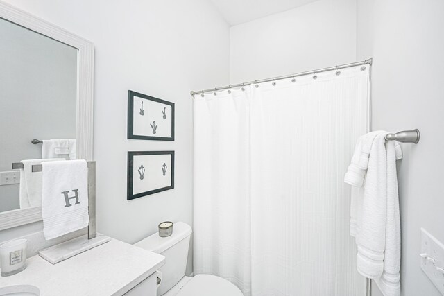 1515 Pogonia St Unit 2, Mount Pleasant, SC 29466 - bathroom with vanity, toilet, and a shower with curtain