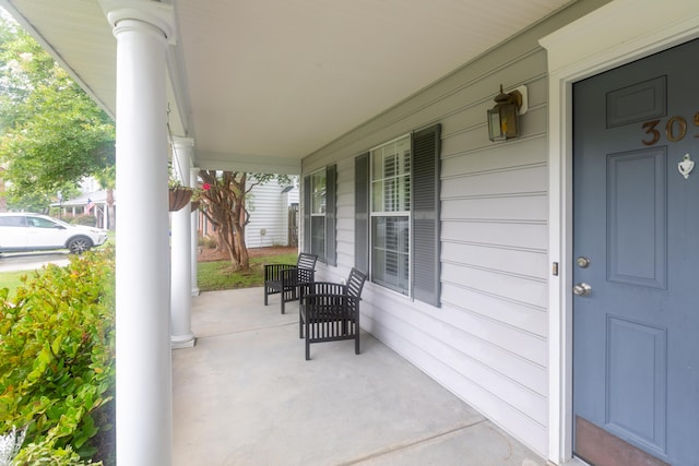 view of patio / terrace featuring covered porch