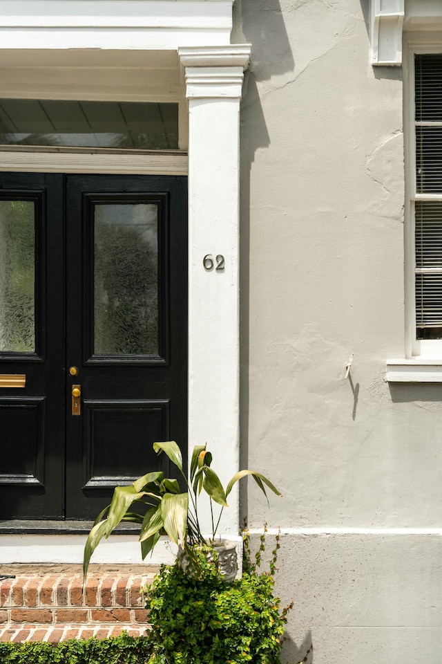 doorway to property with french doors