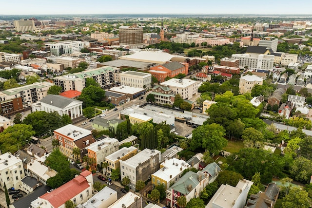 drone / aerial view with a city view