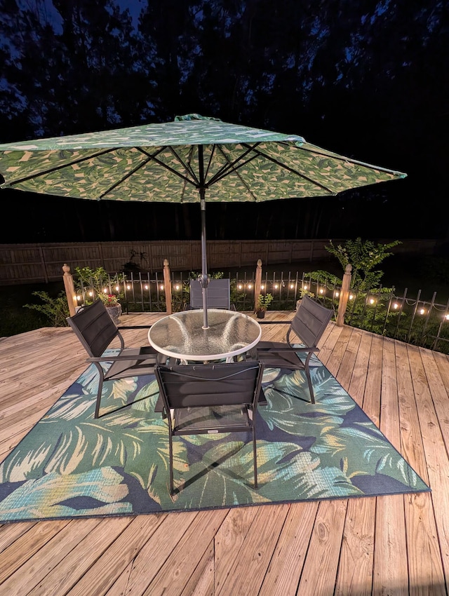 189 Fox Chase Dr, Goose Creek, SC 29445 - view of deck at night