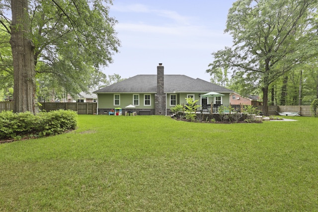 189 Fox Chase Dr, Goose Creek, SC 29445 - back of property featuring a chimney and a deck
