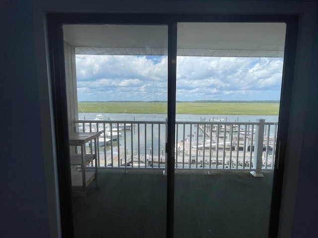 balcony with a water view