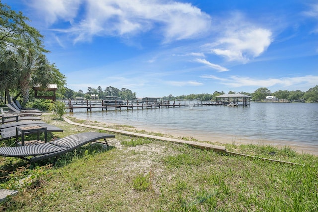 water view featuring a boat dock