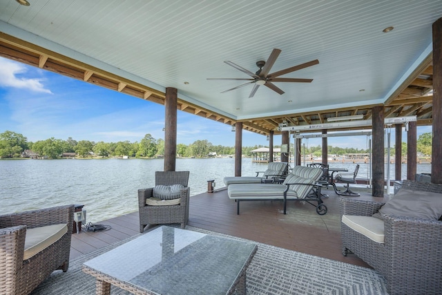 dock featuring a water view
