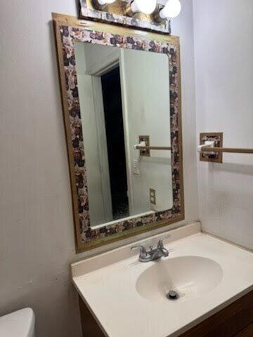 bathroom with vanity and toilet