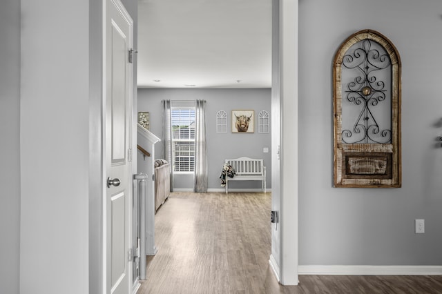 9009 Chato Ct, Summerville, SC 29483 - hallway with wood finished floors and baseboards