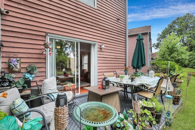 view of patio with a deck