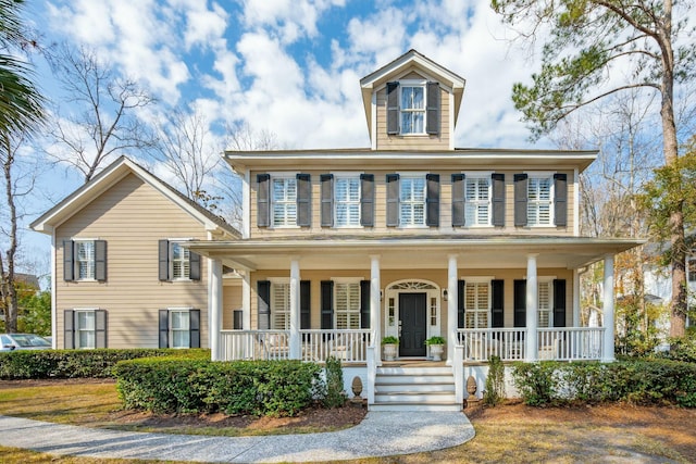 view of front of property with covered porch