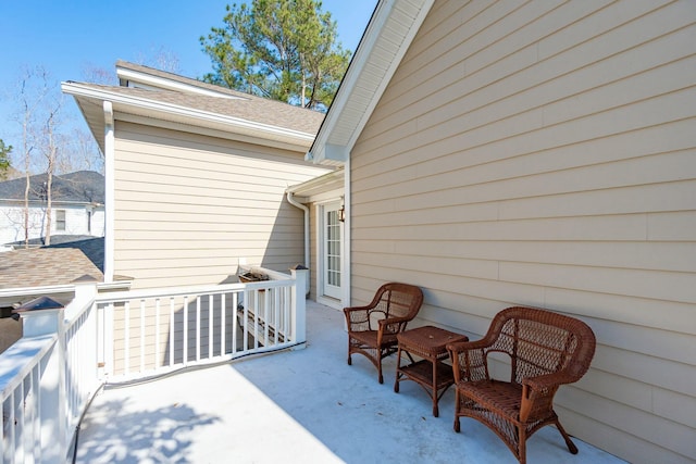 balcony with a patio area